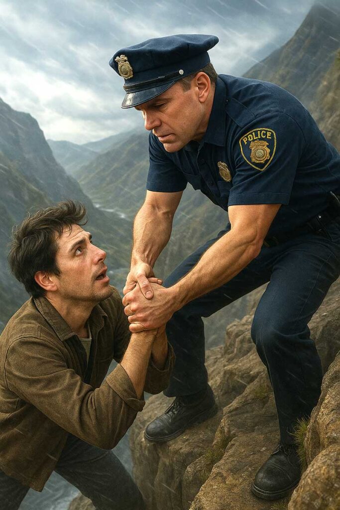 A suicide, a policeman, and an act of irrational self-sacrifice